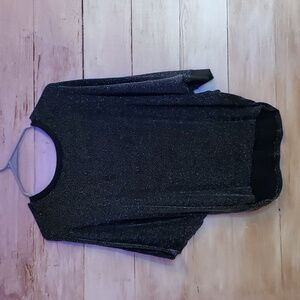Black with Silver Shimmer Thread Size M